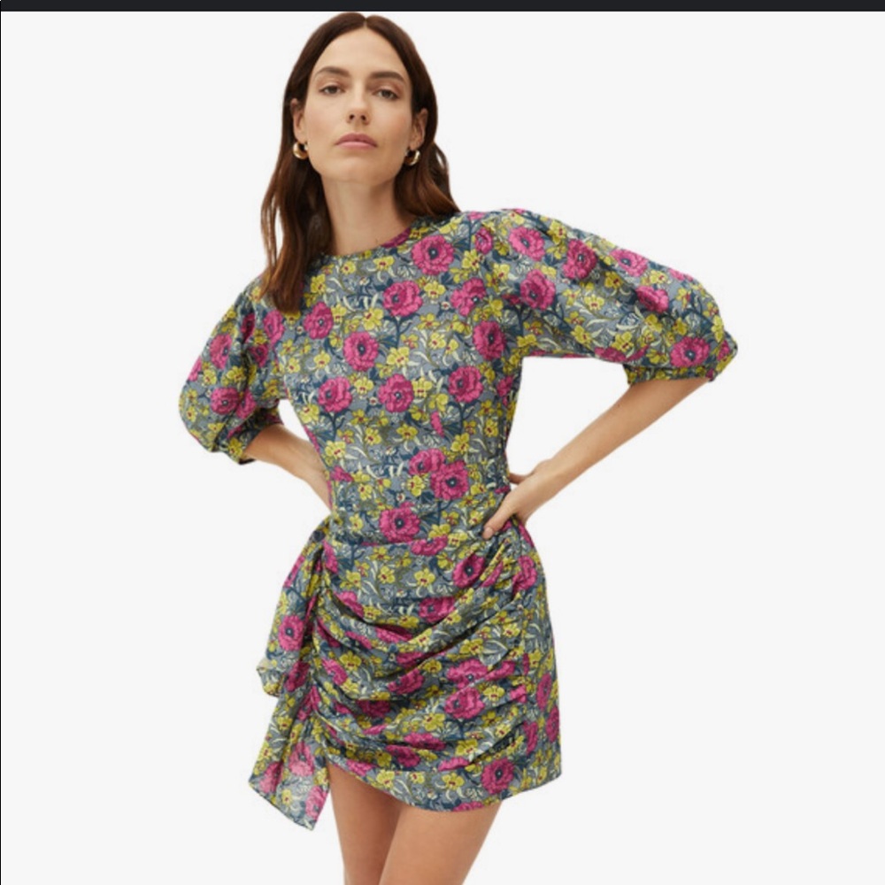 Rhode Dress in Pink Floral Wallpaper Print
